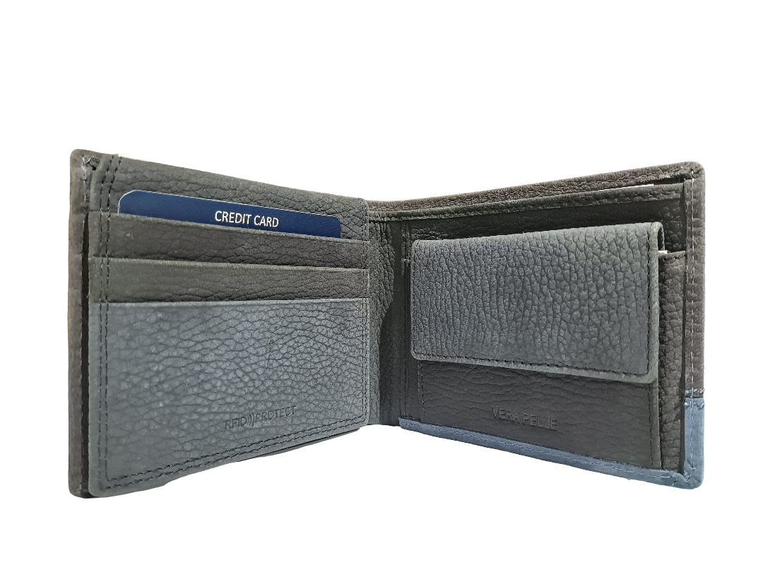 PORTAFOGLIO MARRONE/BLU