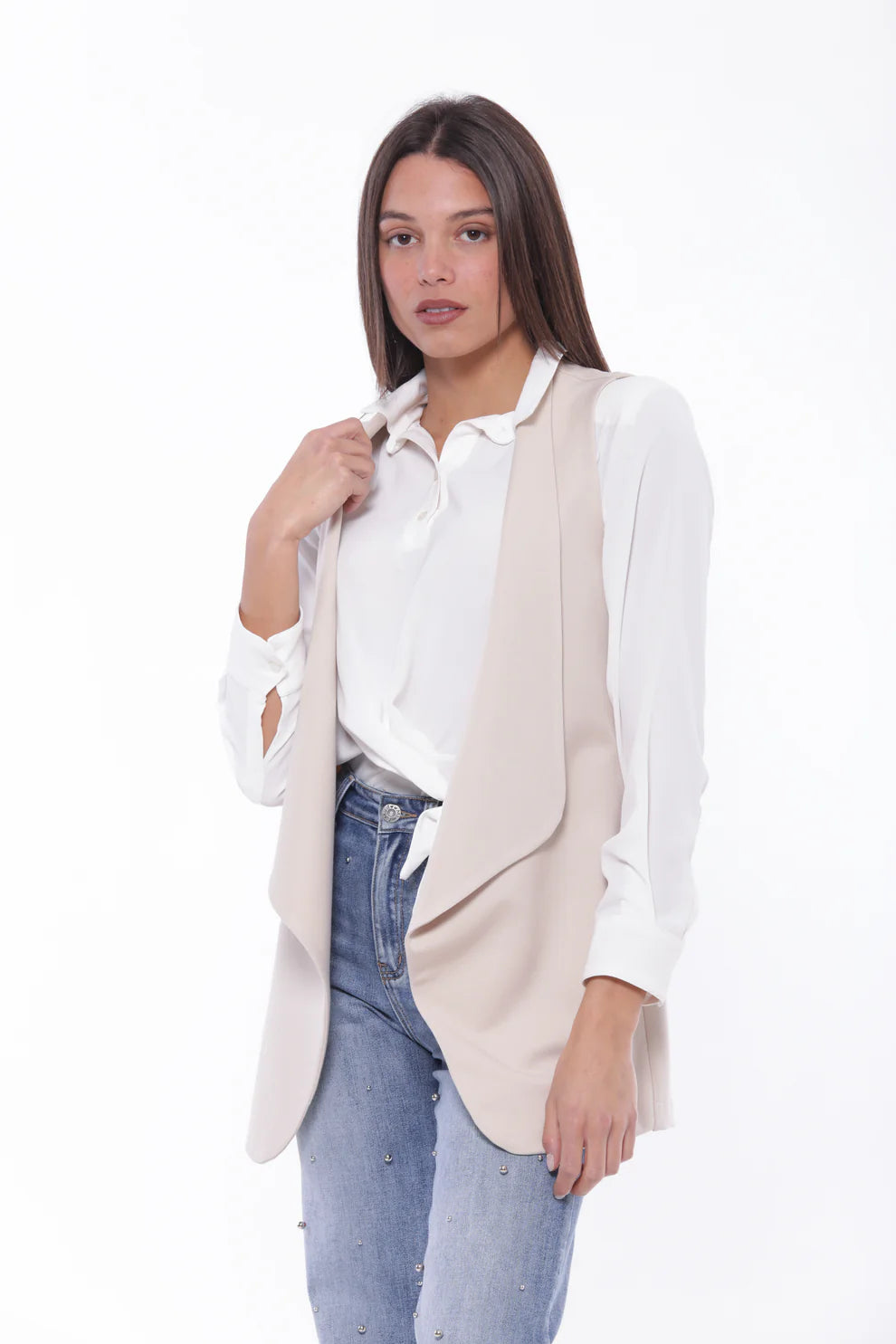 GILET LUNGO IN POLYVISCOSA