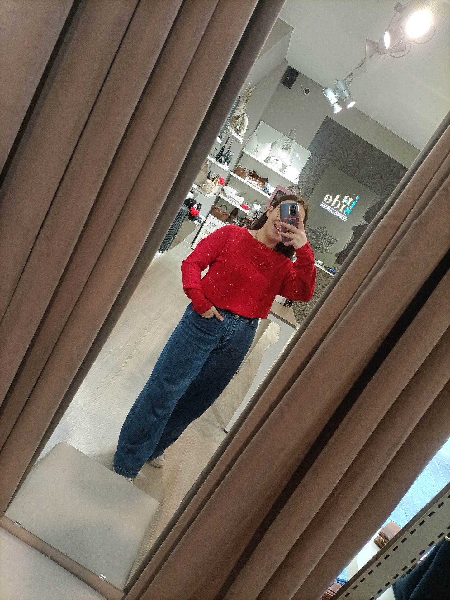 MAGLIA PAILLETTES ROSSA